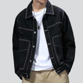 Urban Herren schwarze Jeansjacke